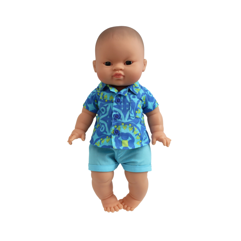 2-delig setje boy zomer blouse blauw